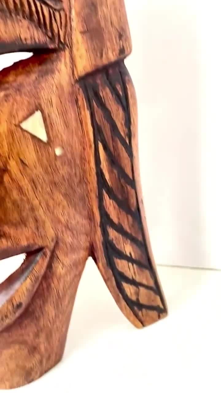 Africa Vintage お面 木彫り 民族 部族 骨董 インテリア 特大