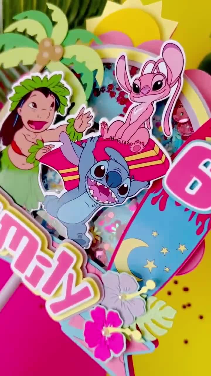 Lilo & Stitch Geburtstagsparty / Lilo & Stitch Partymotto / Stitch und Engel Tortenfigur / Stitch Tortenfigur mit Schüttelmechanismus / Stitch Partydeko video poster