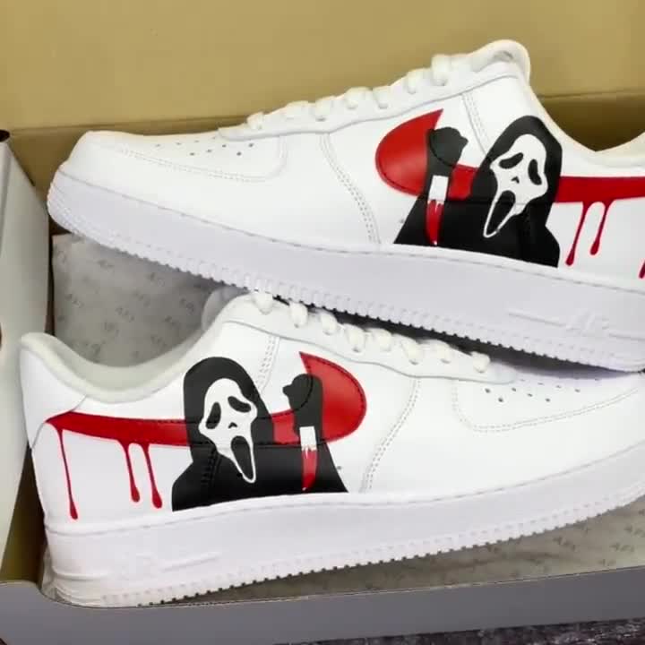 Scream Ghostface Custom Horror Sneakers Hand Made Scary Halloween