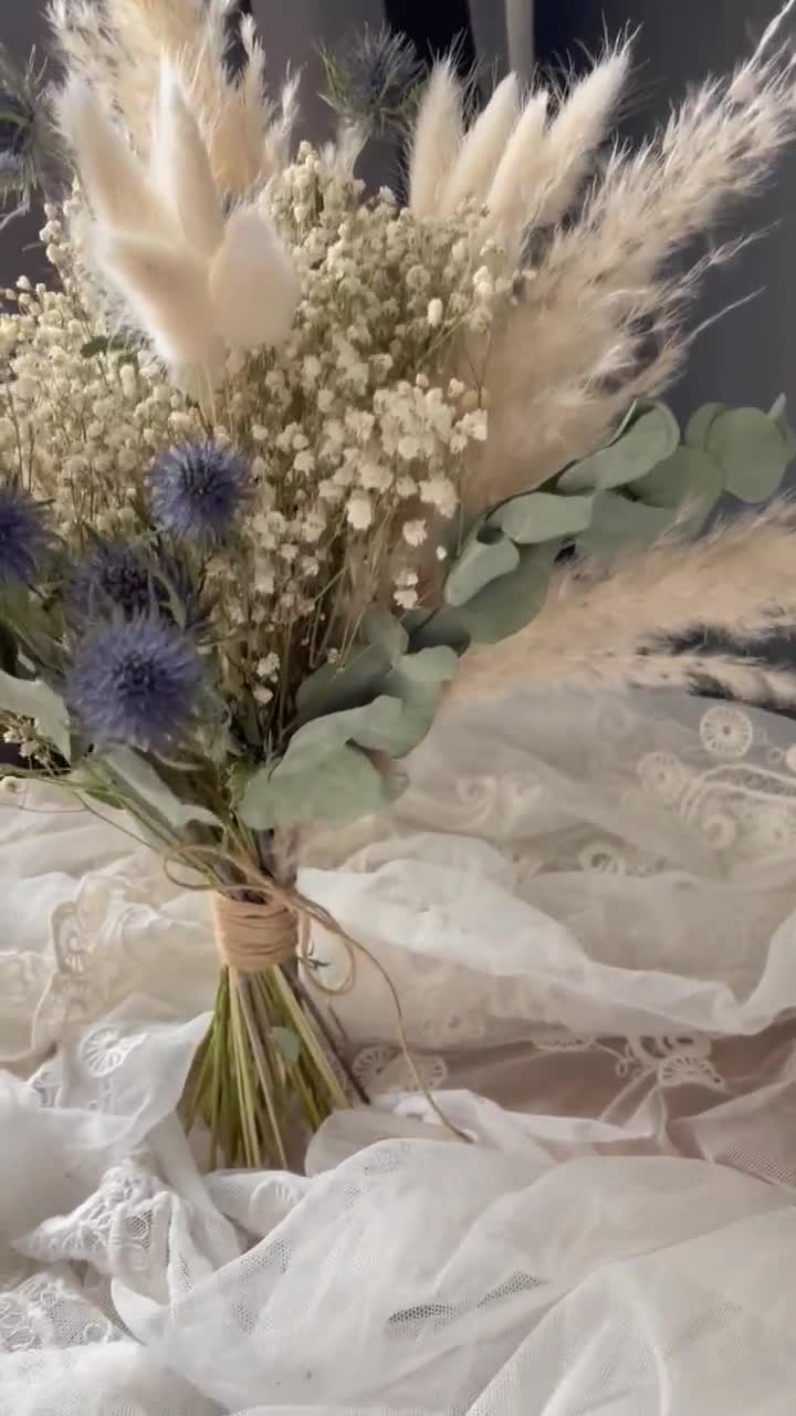 Bouquet di Gypsophila essiccato/Bouquet di cardi e erba di pampa/Fiori  nuziali secchi/Code di coniglio Bouquet da damigella d'onore/Regalo per  damigelle d'onore -  Italia