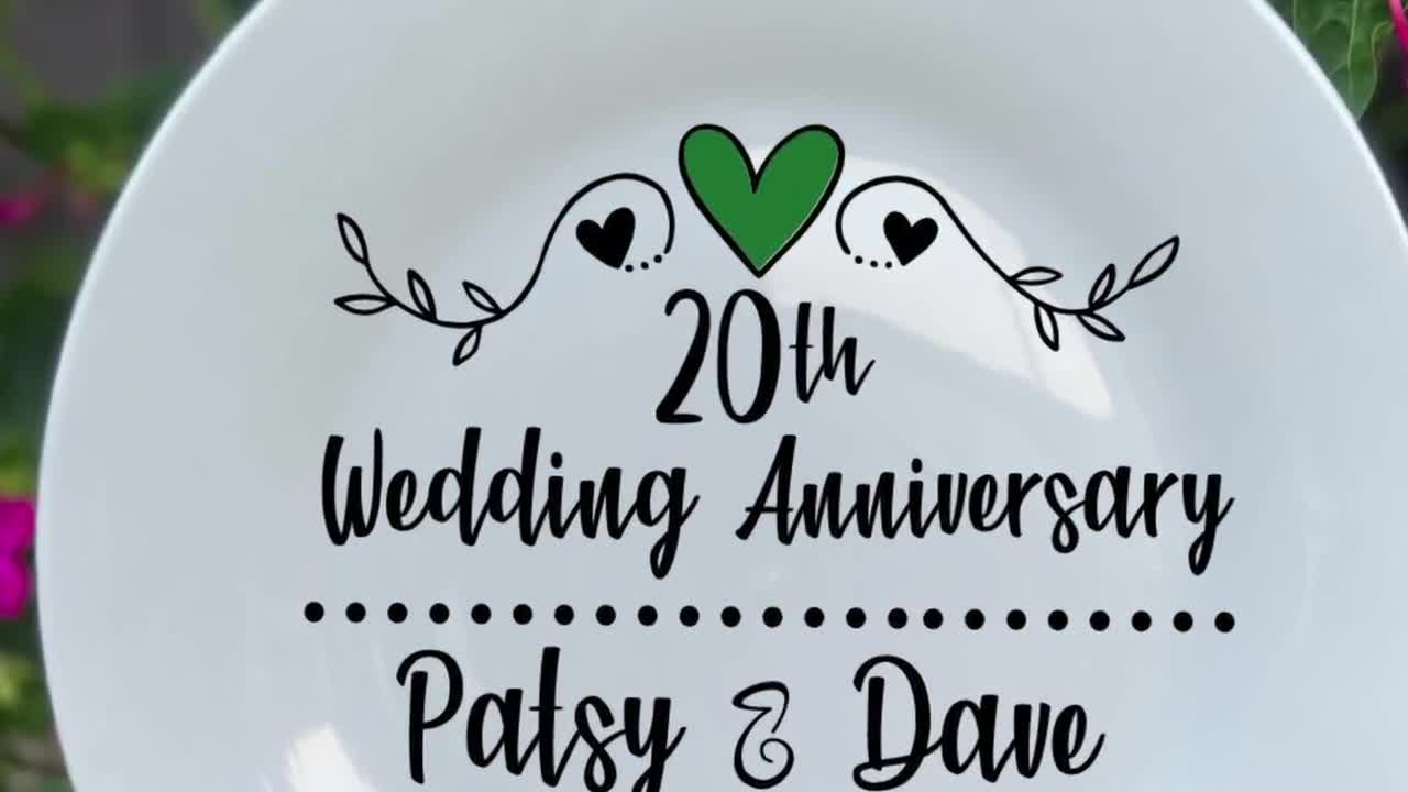 Personalized 20th Anniversary Plate: 20 Year Anniversary Wedding
