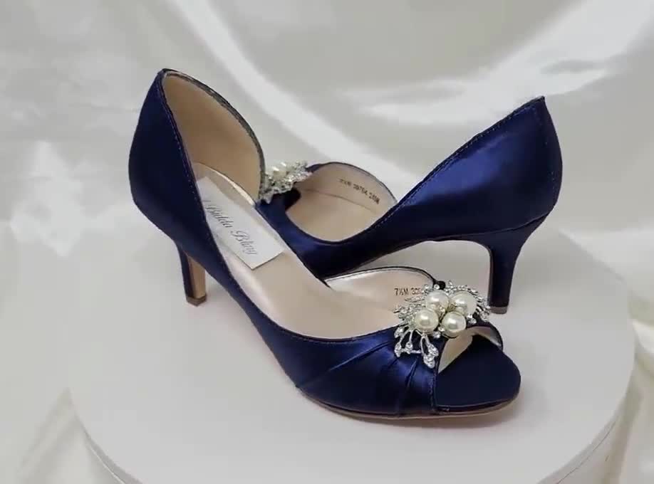 Navy bling sale shoes