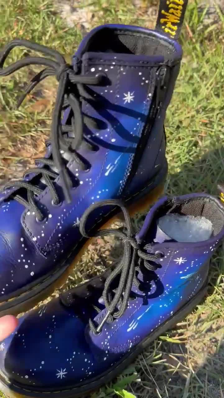 Galaxy Hand Painted Dr. Marten Boots Youth 4/women 5 - Etsy