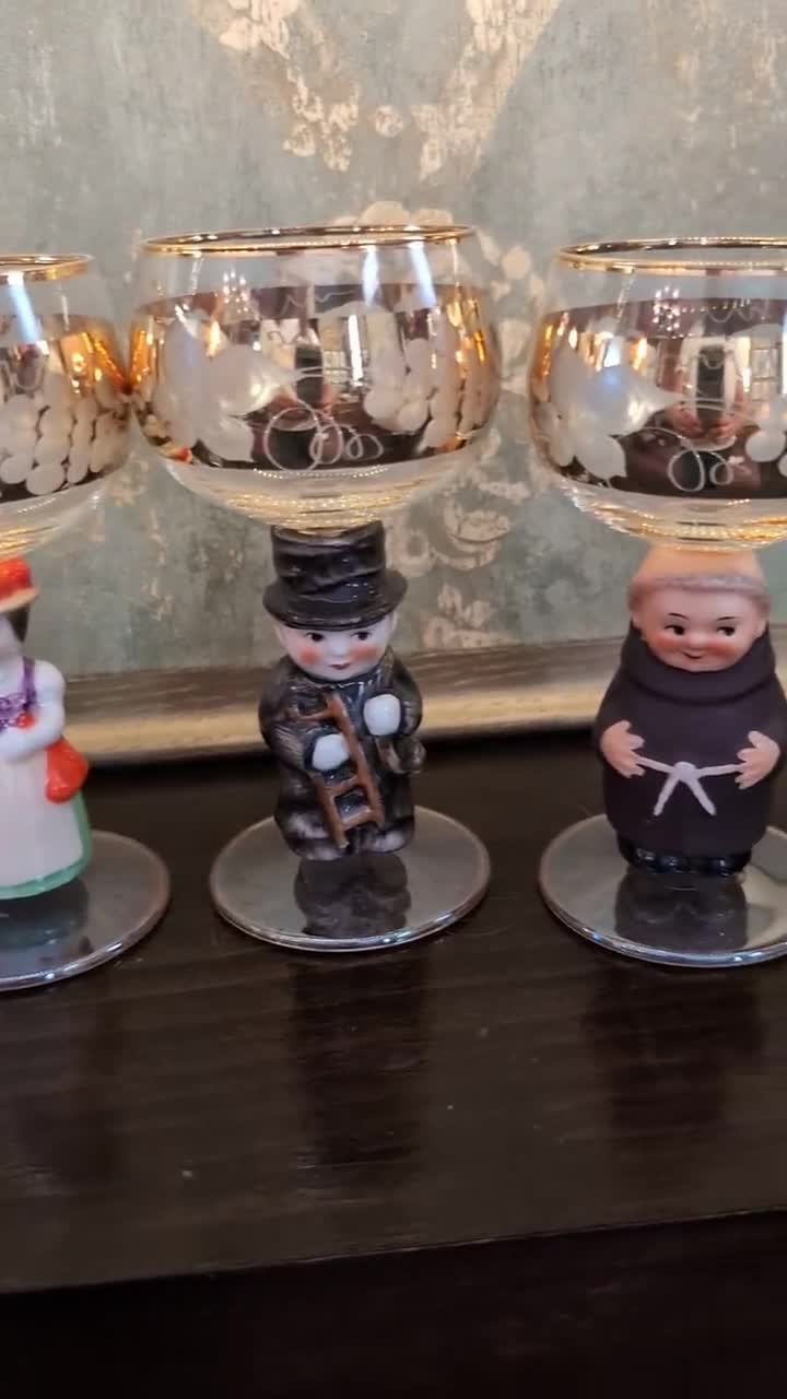 Vintage Goebel Hummel Figural Wine Glasses, West Germany - Etsy