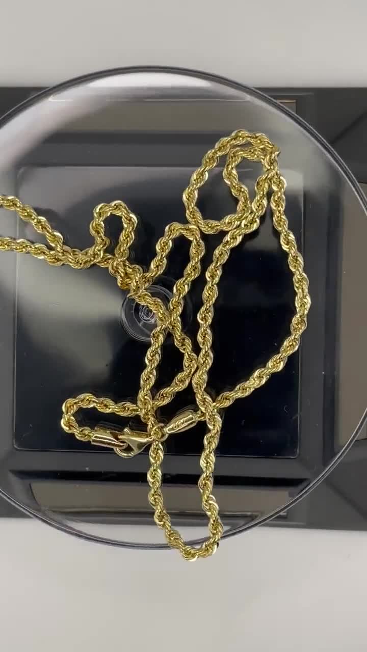 18K ゴールド ロープ チェーン (2.4 mm) 18 フィート 20 インチ