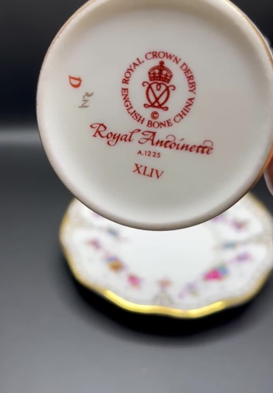 Vintage Royal Crown Derby Royal Antoinette Dainty Rose Demitasse