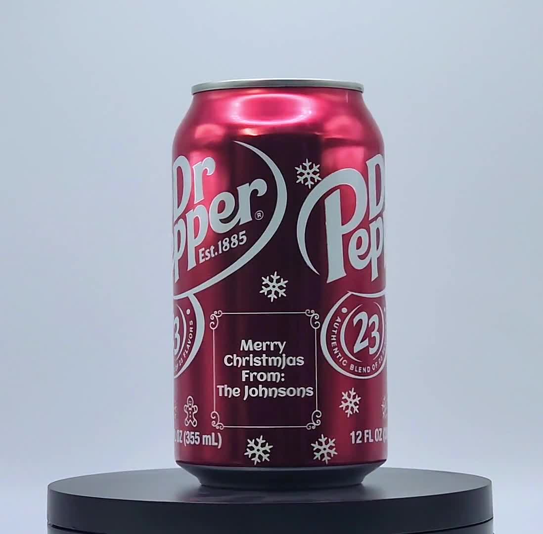 Personalized Christmas Dr Pepper Can, Engraved Gift Using an