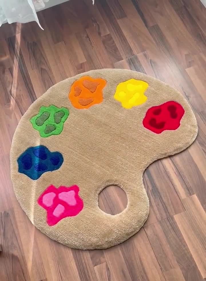 Painting Palette Handmade Tufted outlet Area Carpet