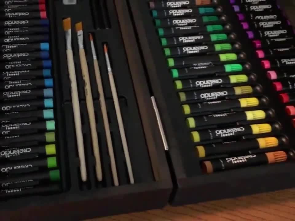 Coffret peinture crayons couleur pastels à l'huile acrylique gomme 174  pièces