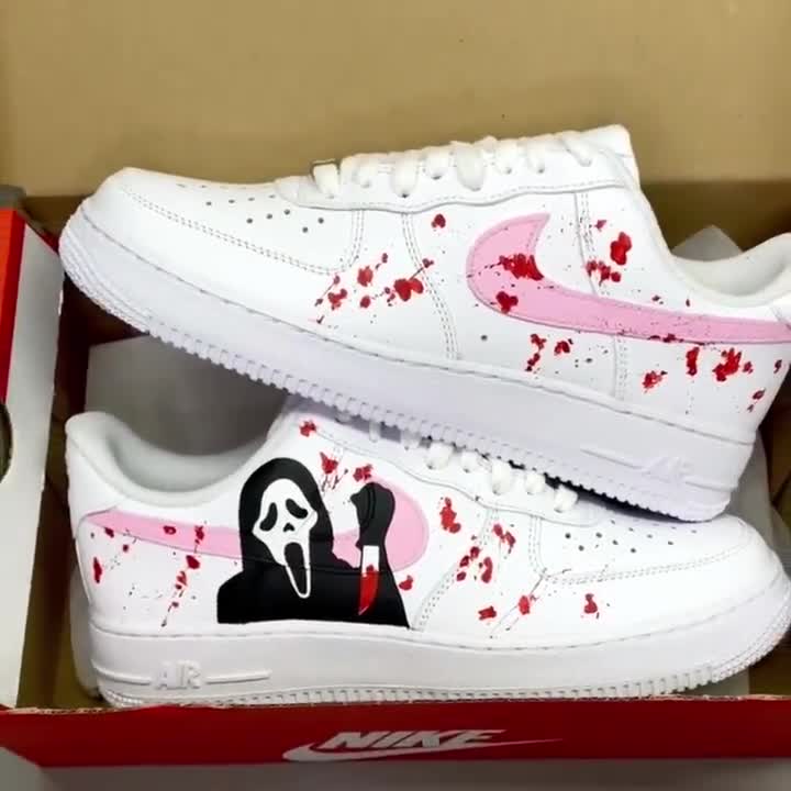 Scream Ghostface Custom Horror Sneakers Hand Made Scary Halloween