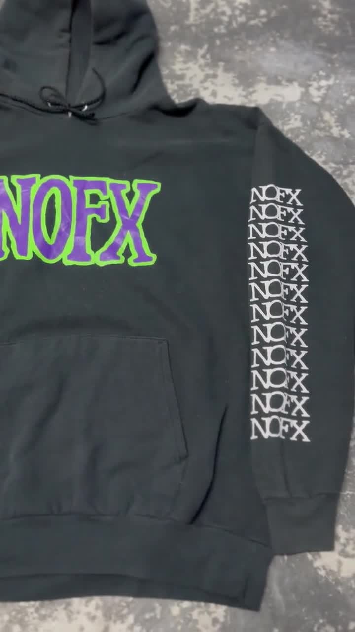 Vintage 90s Nofx Fat Wreck Chords Skate Punk Sweater Nofx Fat Wreck Chords  Hoodie Nofx Pullover American Punk Size L Black Color