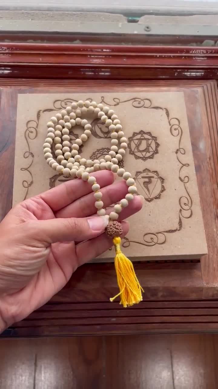 Tulsi japa mala 108 prayer beads Hindu yoga meditation Hare Krishna  necklace Rosary Rudraksha at Rs 110/piece in Jaipur