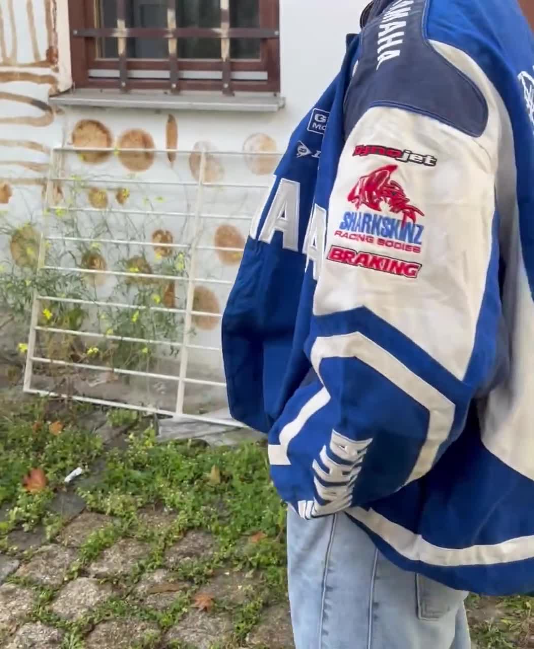 90s Vintage Yamaha Racing Team Jacket – Blue/white Motogp Biker