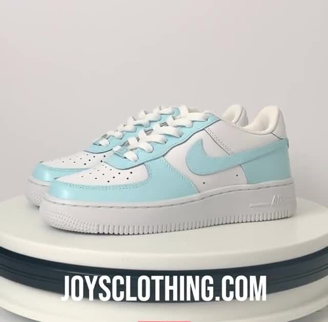 Baby Blue Custom Air Force 1 Low/Mid/High Sneakers – JOY'S