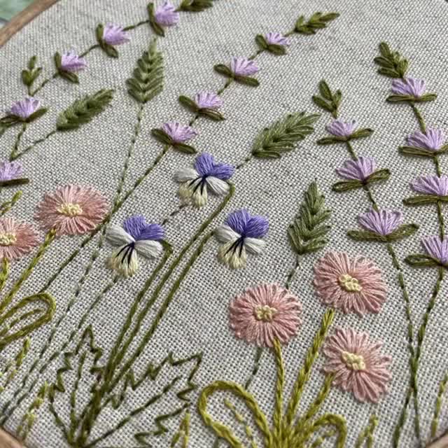 植物刺繍パターンセット、野花デザイン（PDFパターン） - Etsy 日本