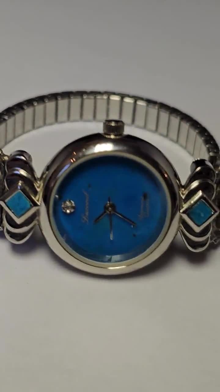 Ladies Vintage RB Sterling Silver Turquoise Coral Navaho Tips Ladies Vintage RB Sterling Silver Turquoise Coral Navaho Tips