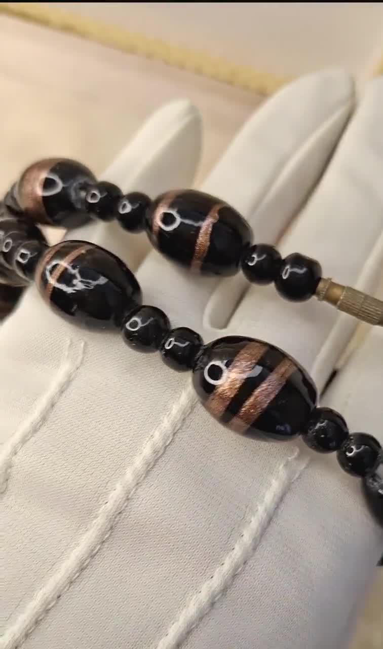 フレンチジェットネックレス 1920年代 1930年代 アンティーク