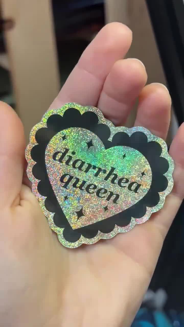 Diarrhea Queen Scalloped Glittery Heart Sticker - Etsy