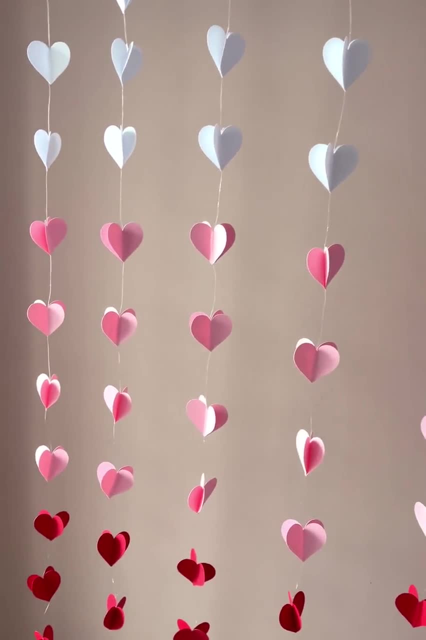 PinkBlume Ghirlanda Cuore Diamantata Oro Rosa Per Feste - 4 Pezzi Da 4 Metri (16m Totali) In Carta Metallica E Glitterata, Per Matrimonio, Addio Al Nubilato, Compleanno