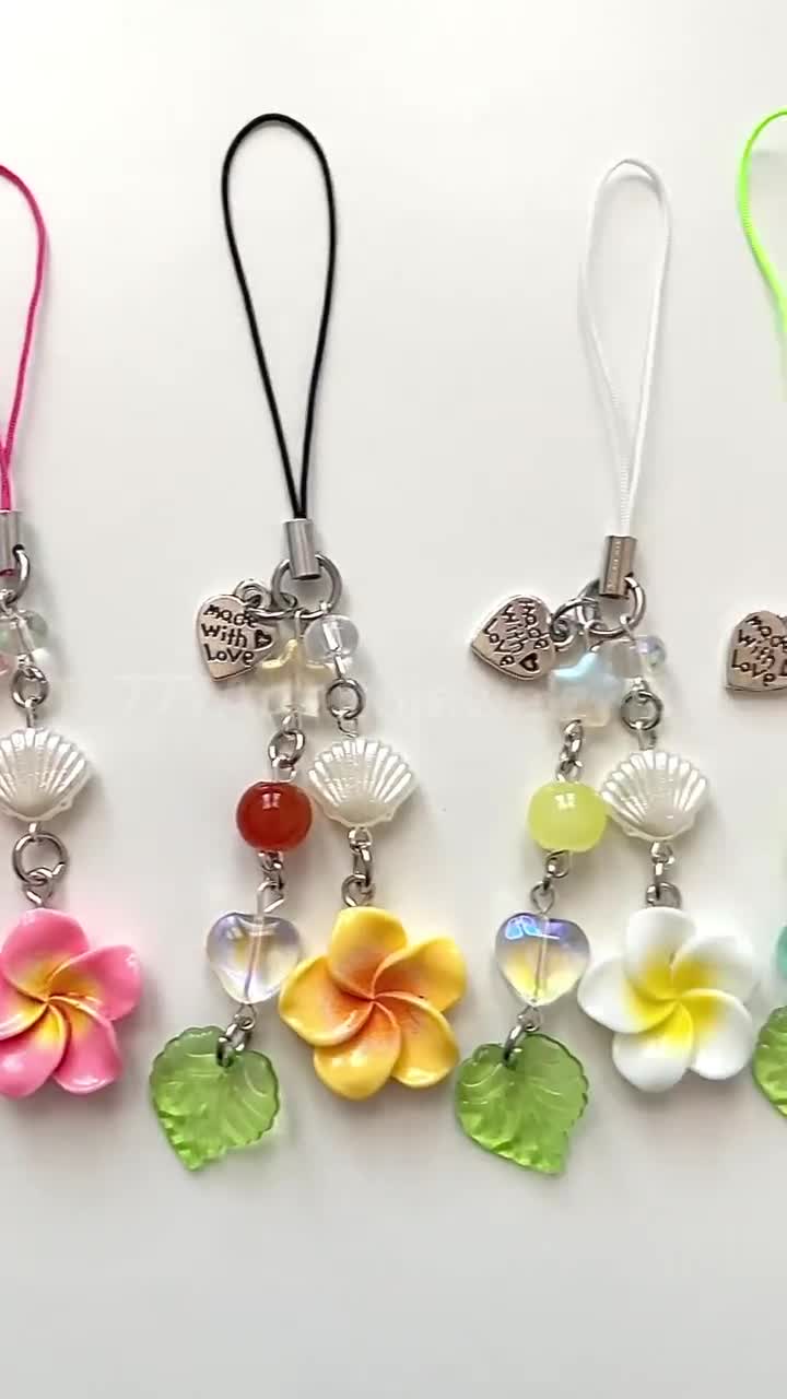 Tropical 2000s Summer Hibiscus Phone Charms, Cute Beach