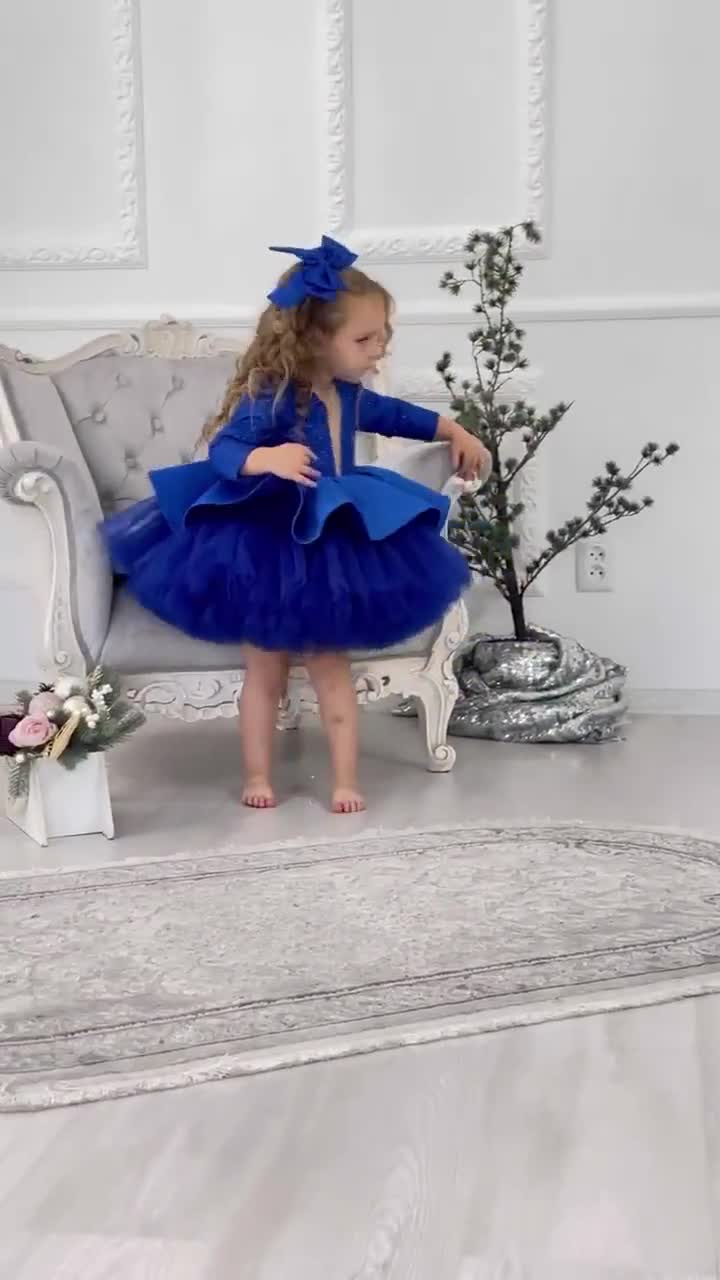 first birthday dress winter Cute Baby Girl Winter Dress Toddler Pageant First Birthday Princess Dress, Champagne / 11-12 Years (160cm) main image 0