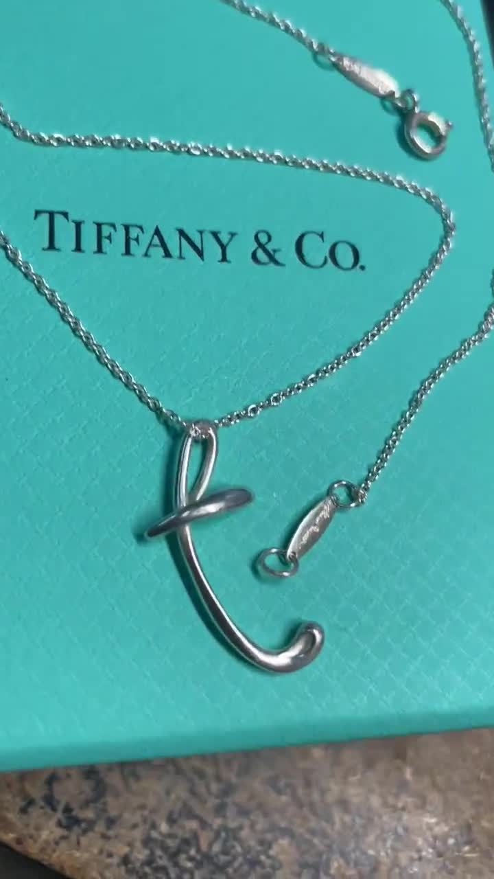 Tiffany and Co Sterling Silver Elsa Peretti Letter T Pendant