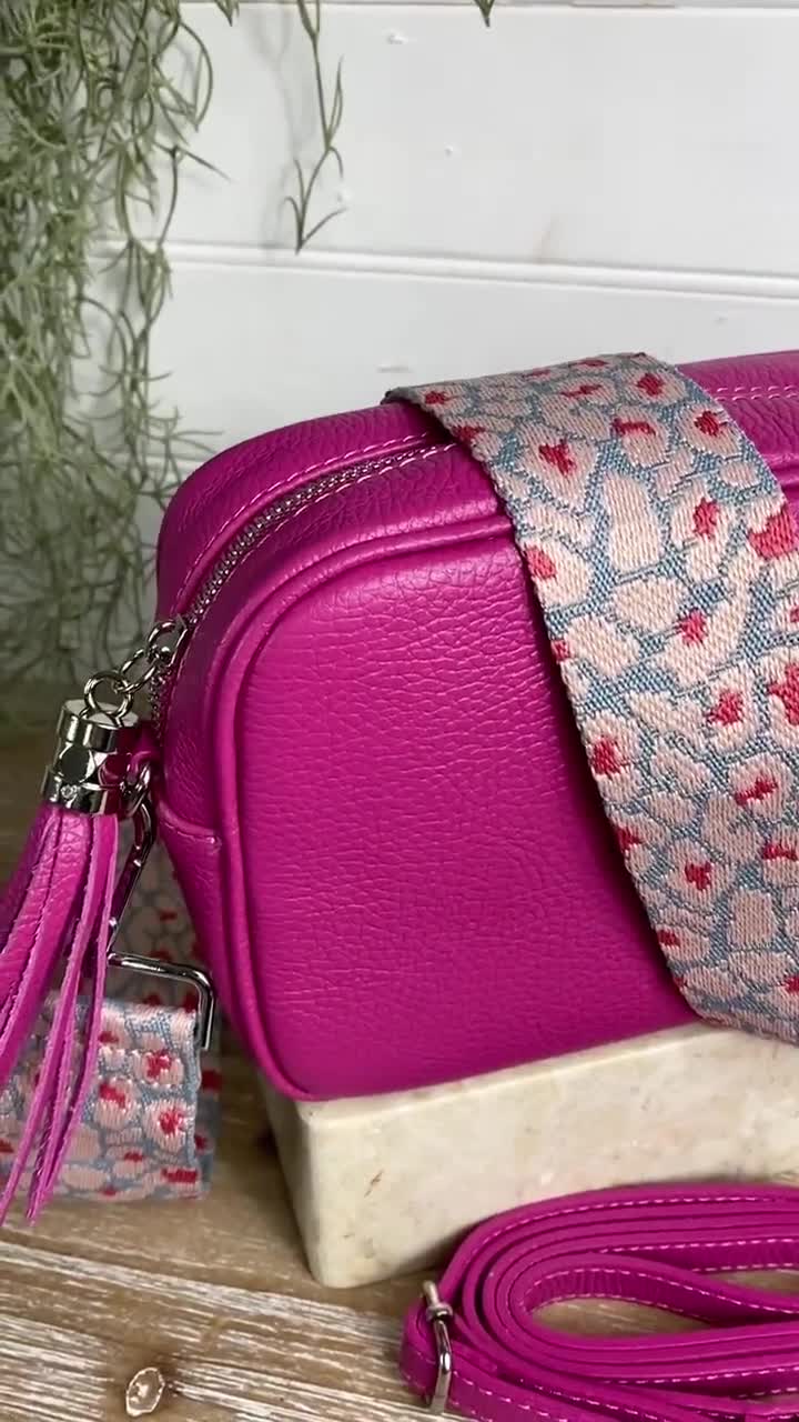 Magenta Pink Bag, Fuchsia Tassel Bag, Hot Pink Crossbody Bag