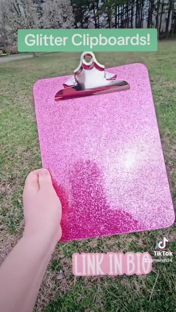 Personalized Glitter Clip Board, Monogrammed Clipboard, Office