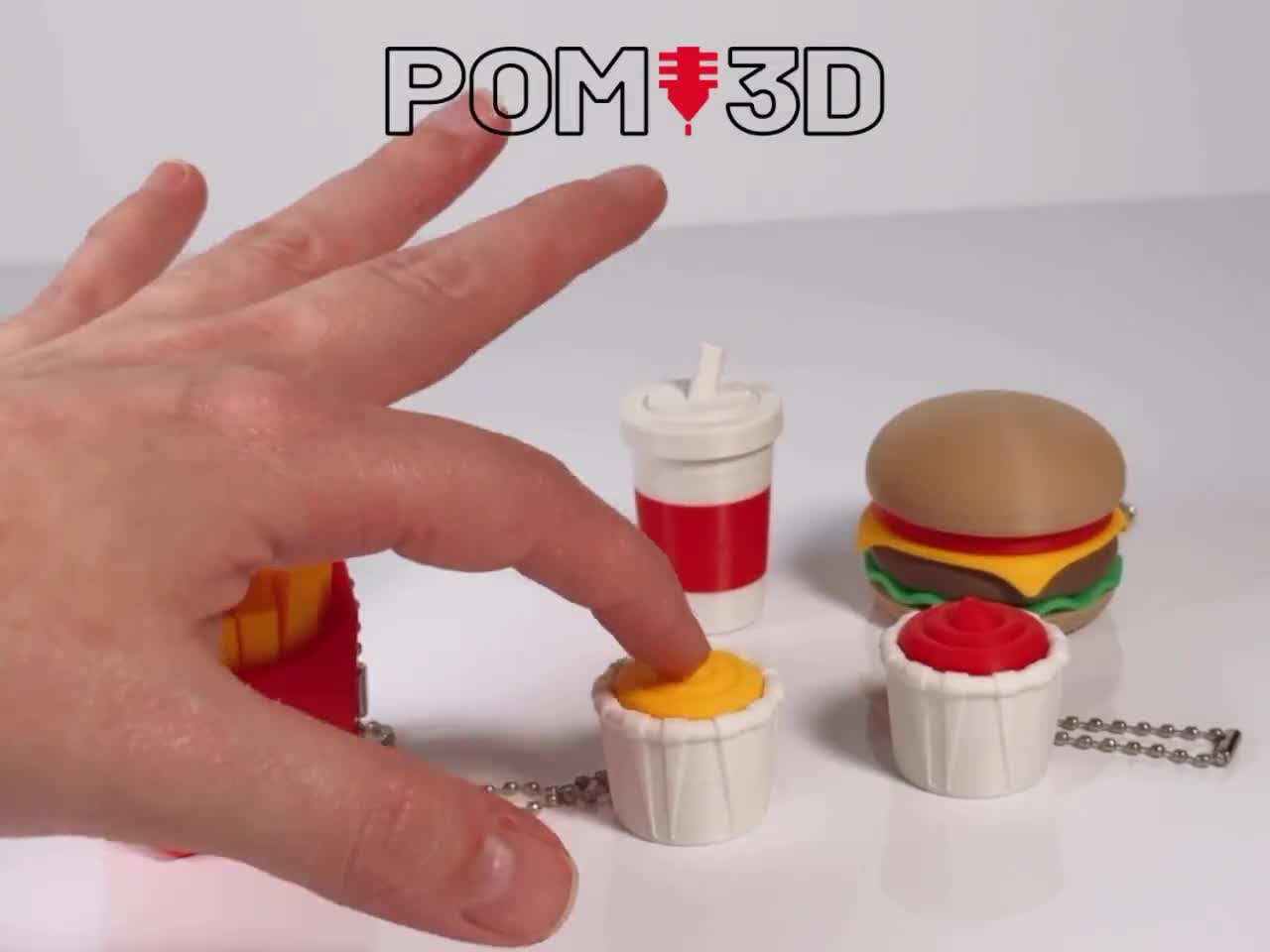 Burger Meal Fast Food 3D Printed Clickers - Mechanical, Fidget