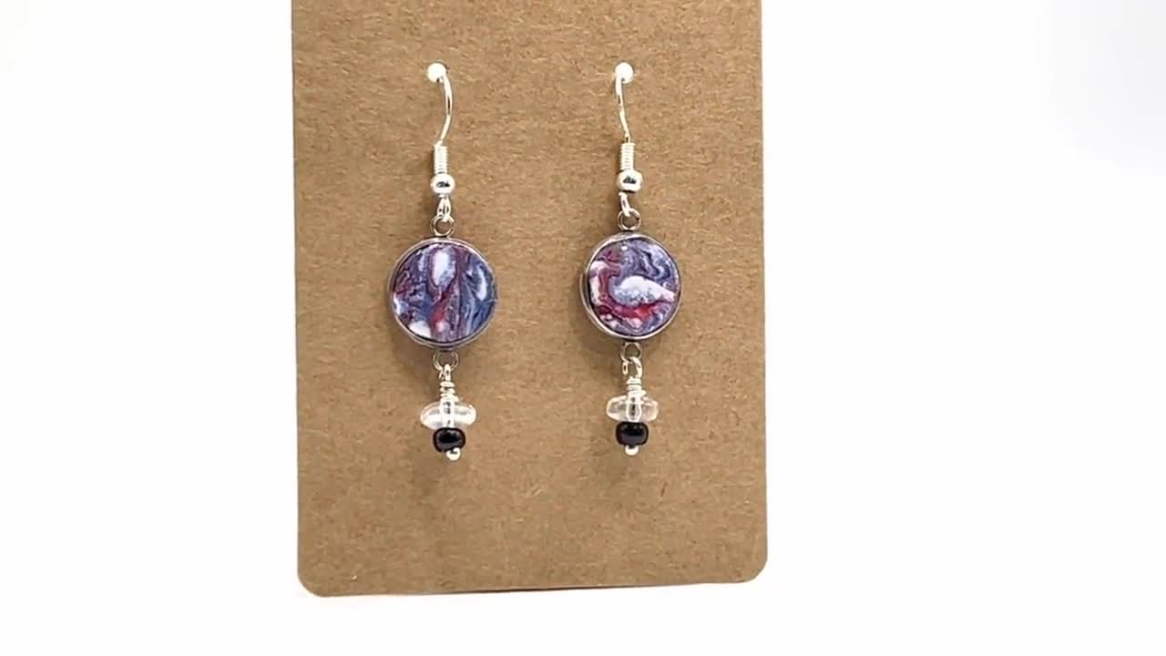 ハンドメイドの抽象的なペンダントダングルイヤリング、925sイヤー