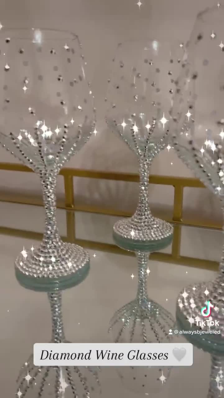 The Queens' Jewels Diamond Jeweled Glassware, Wine Glasses