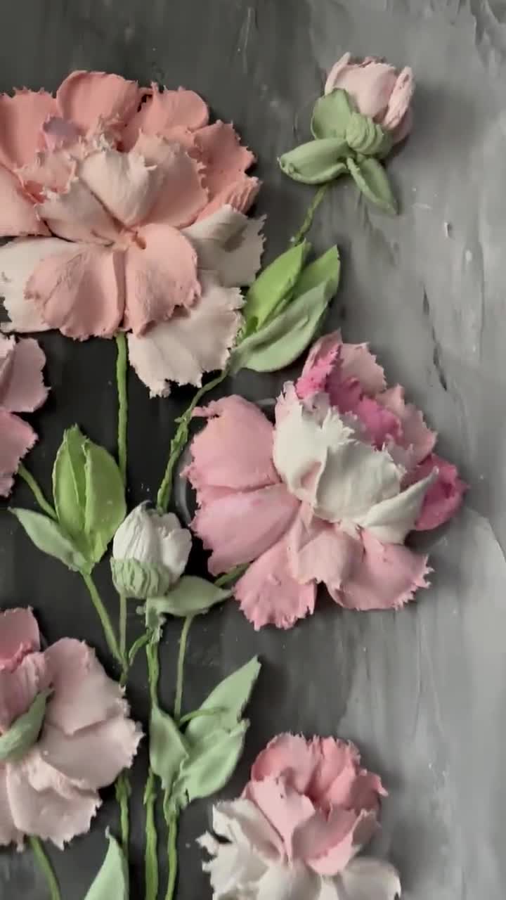 オリジナルの花の彫刻絵画 3D 絵画壁アート花の芸術的な彫刻花の