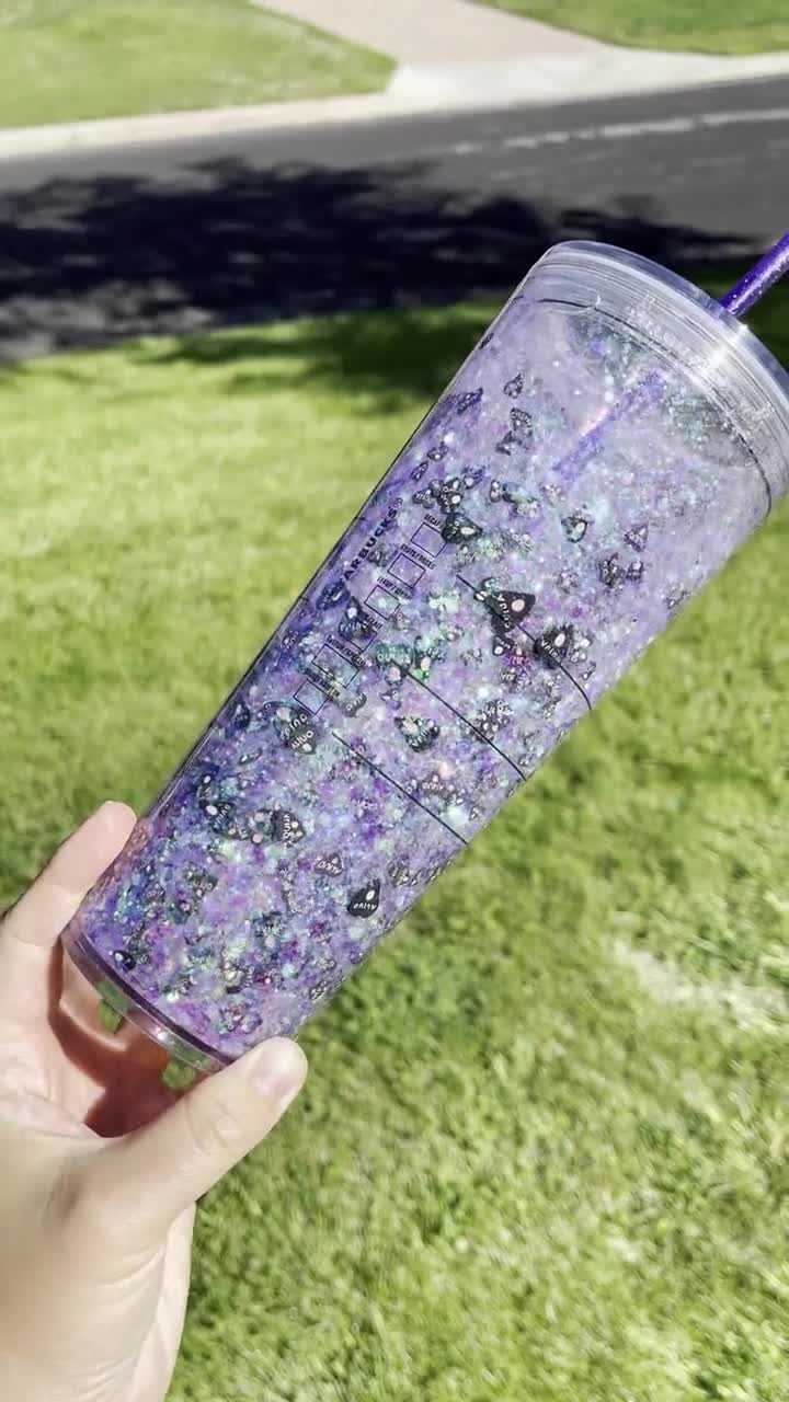 Light Purple Spooky Planchette Snowglobe Tumbler, Snow Globe Tumbler,  Glitter Tumbler, Double Walled Tumbler, Acrylic Tumbler 