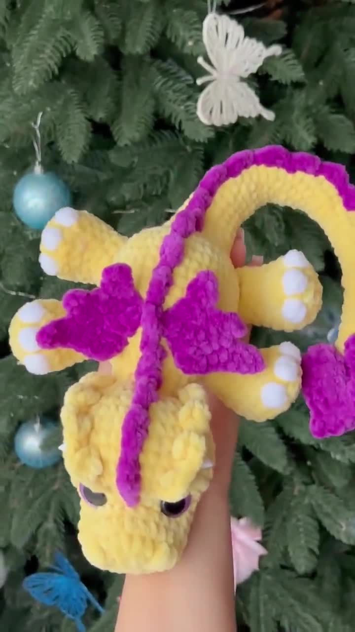 かぎ針編みのドラゴンの編み図（42cm / 17インチ） / 妖精のドラゴン