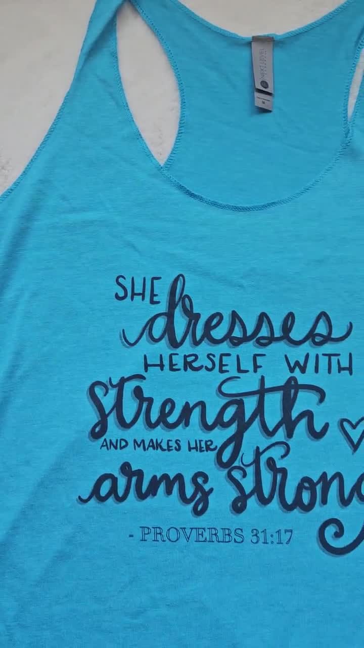 she dresses herself with strength Printable Proverbs 31:17 - Bible Verses for Moms