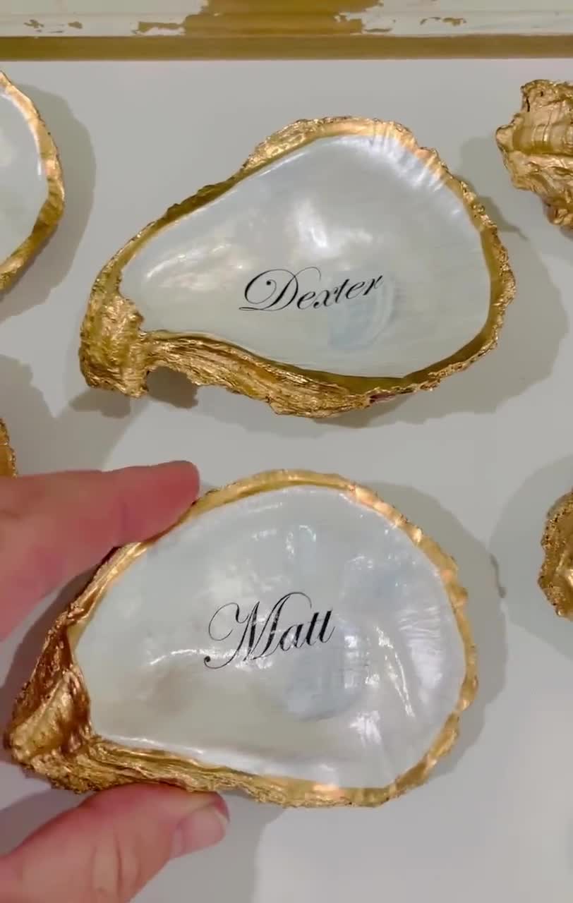 Oyster Shell Place Cards DIY - at home with Ashley