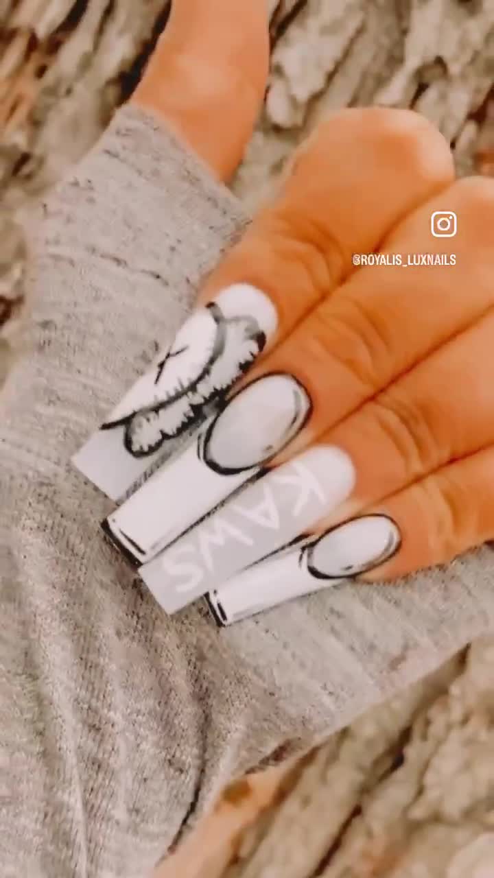 8 Kaws Nails ideas  nails, acrylic nails, long acrylic nails