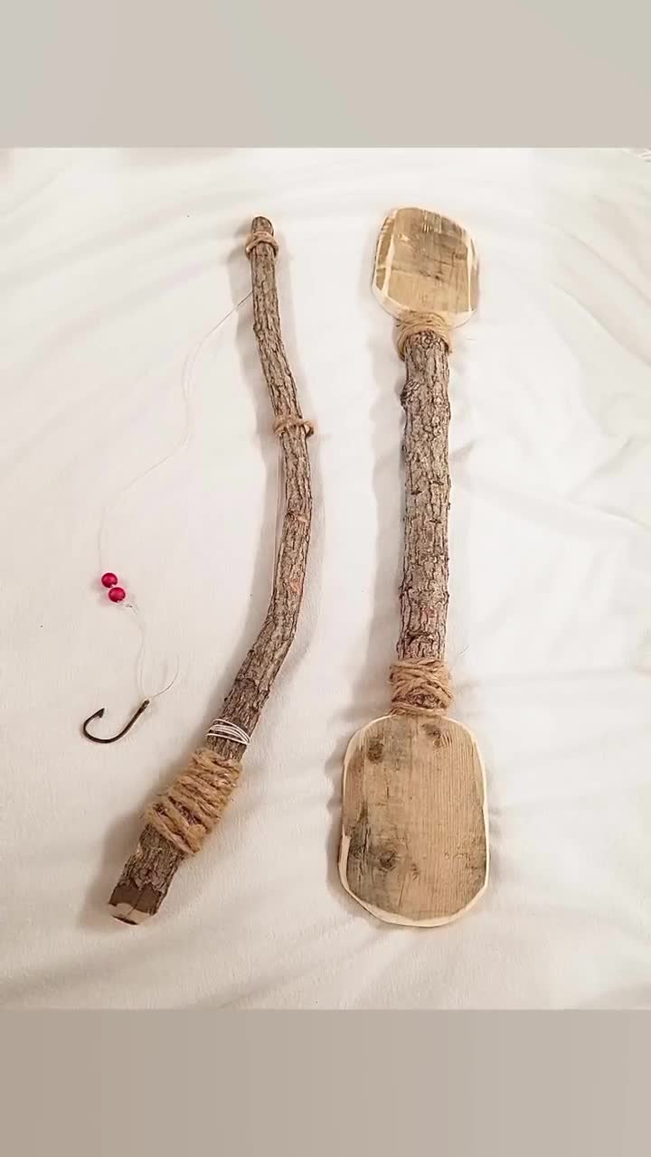 biloxi tribe crafts wood and stone fishing pole Alaska Fisherman Fossil Carving Fish Creek Company This celebrated Fishing Rod Build (Custom Order)