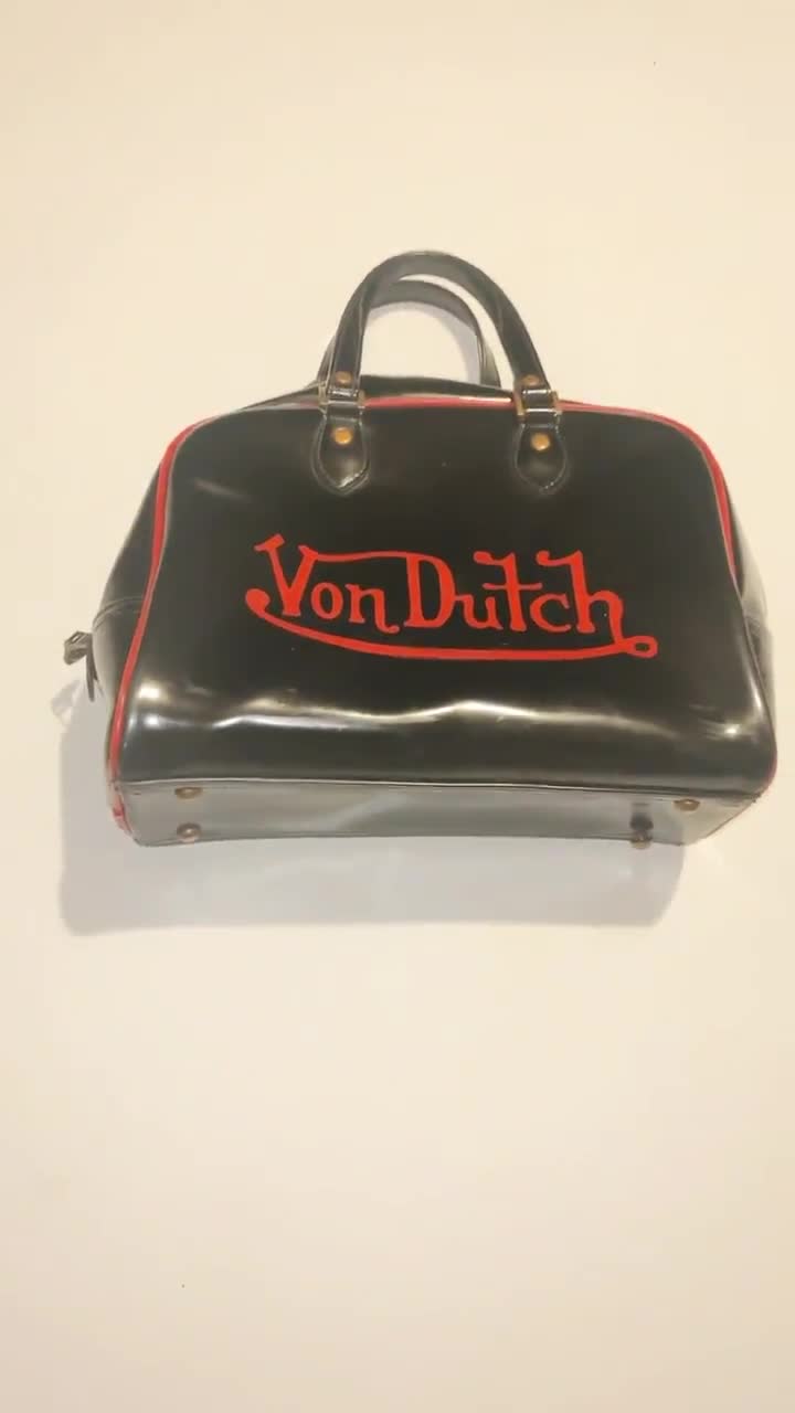 von dutbh grunge boston bag black white Von Dutch Handbag - Etsy UK