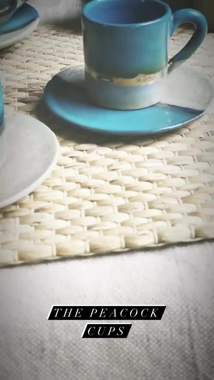 Tazza da latte con manico completa di piattino