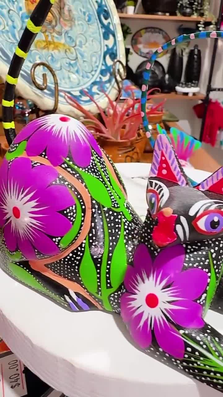 Handmade Copal Wood Alebrije: Oaxacan Cat & Monkey Figurines - Etsy