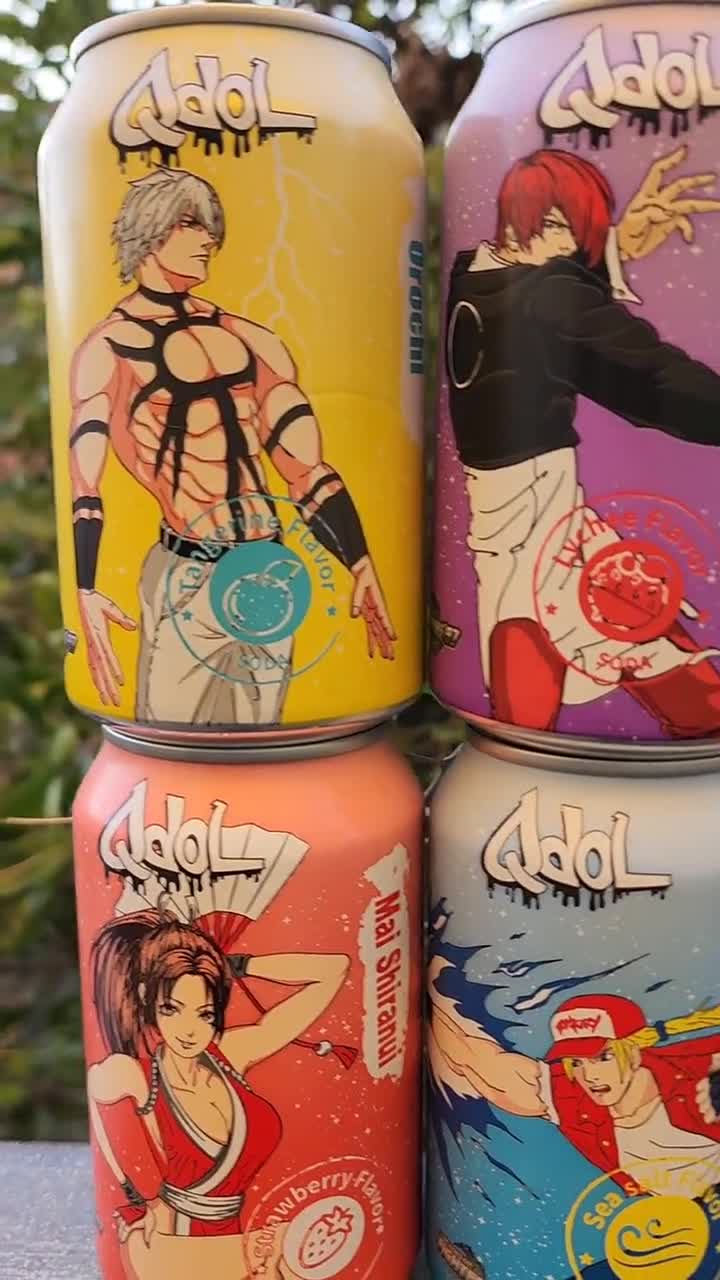 QDOL King of Fighters Carbonated Soda Pack of 6 Anime Soda 