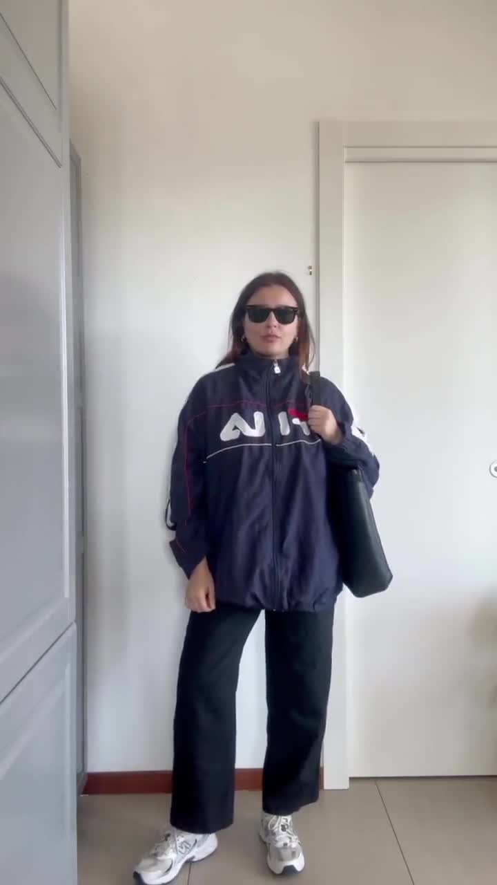 Vintage Fila Blue Jacket With Large Front Logo, Unisex