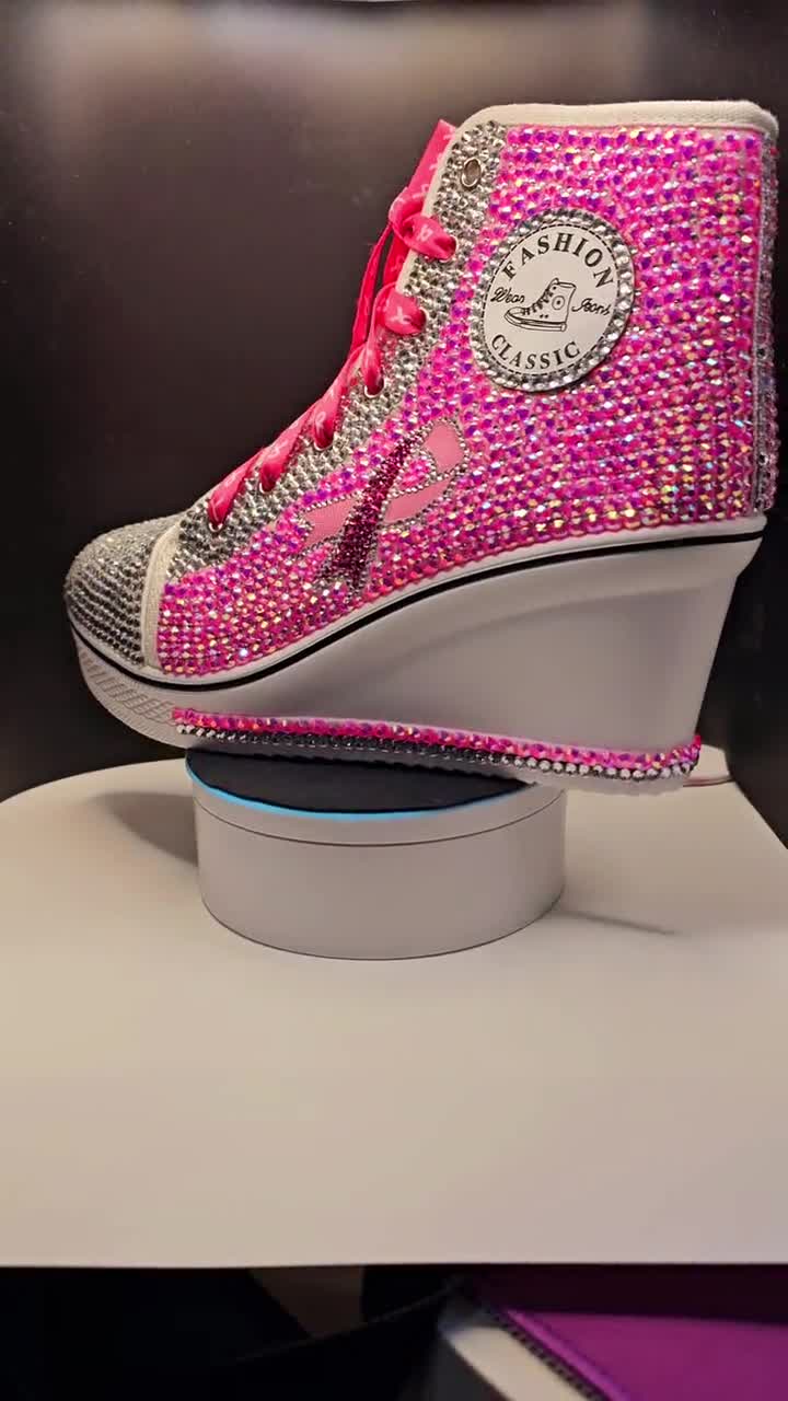 Rhinestone low top tennis shoes with Custom colors