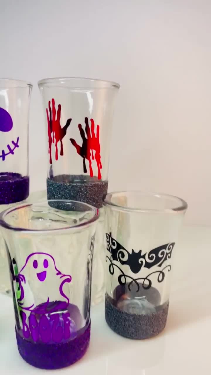Glitter Halloween Shot Glasses: Spooky Party Decor - Etsy