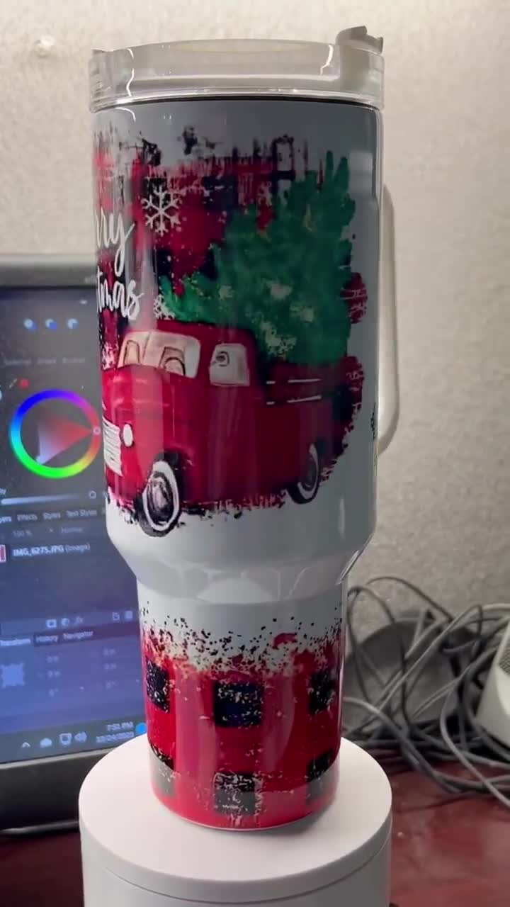 Christmas Truck 40oz Quencher Tumbler Graphic by little rabbit 995 ·  Creative Fabrica