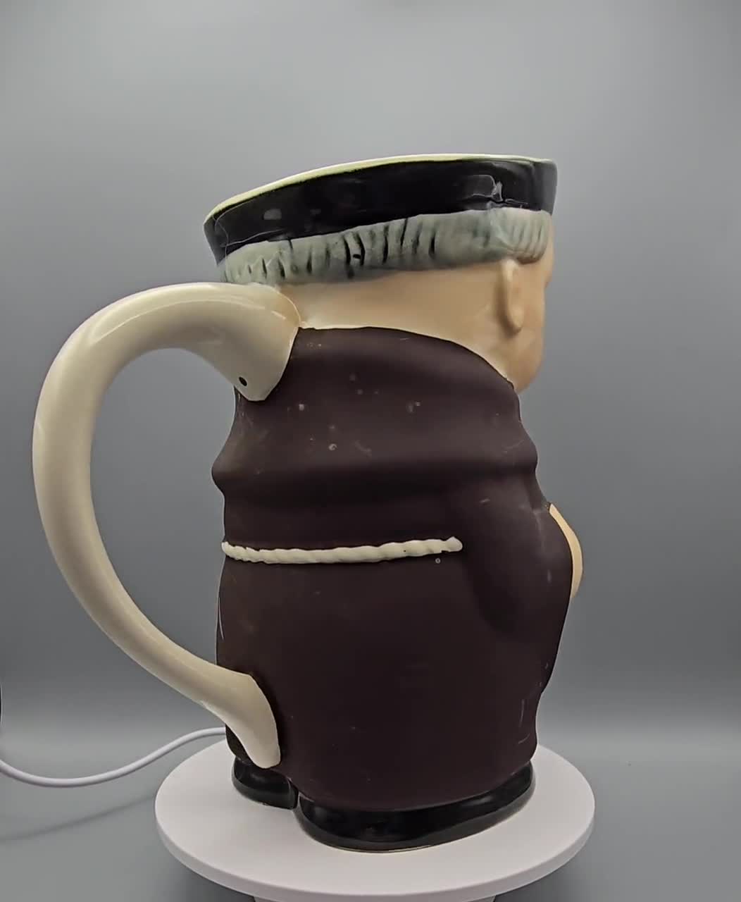 Goebel（西ドイツ製）1970年代のヴィンテージ陶器置物　黒サイ【美品】 Goebel Friar Tuck Monk Pitcher – West Germany Pottery, 1970s