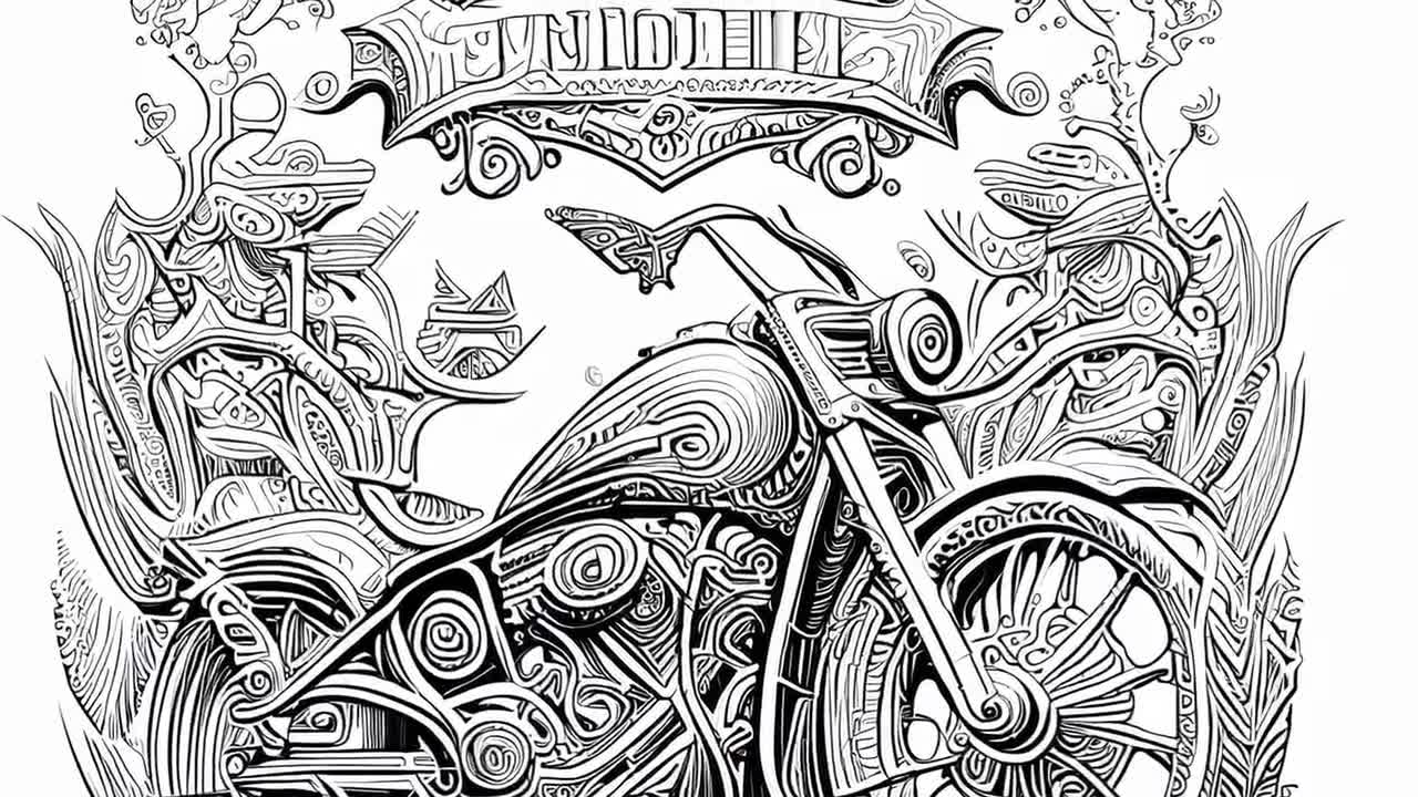 harley motorcycle coloring page