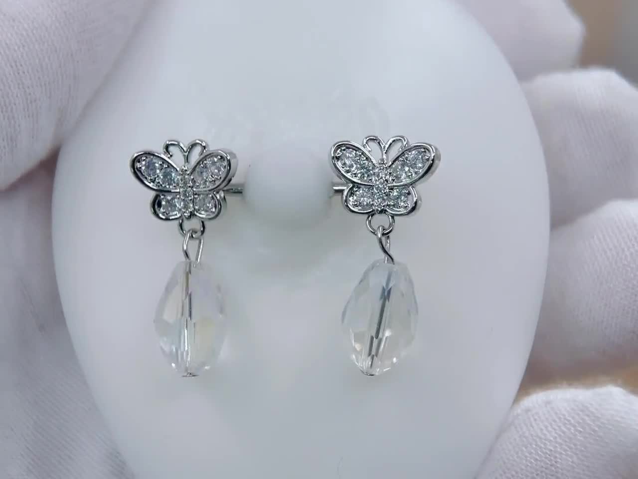 1 Paio Di Anelli Per Capezzoli Finti Con Ciondolo A Farfalla In - Foto 5