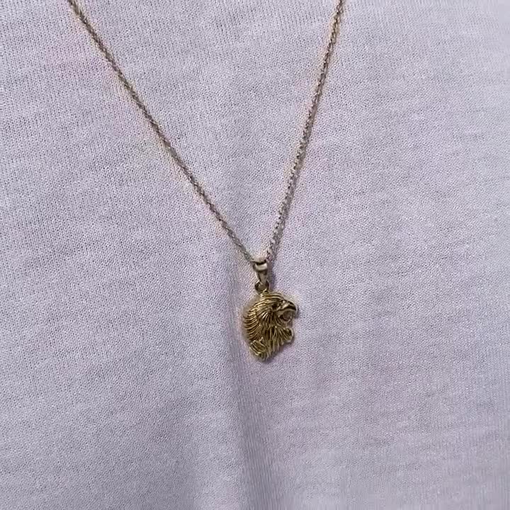 Colgante De águila En Oro Amarillo De 14 Quilates, Altura 1.654 In, Ancho 1.181 In - Foto 8